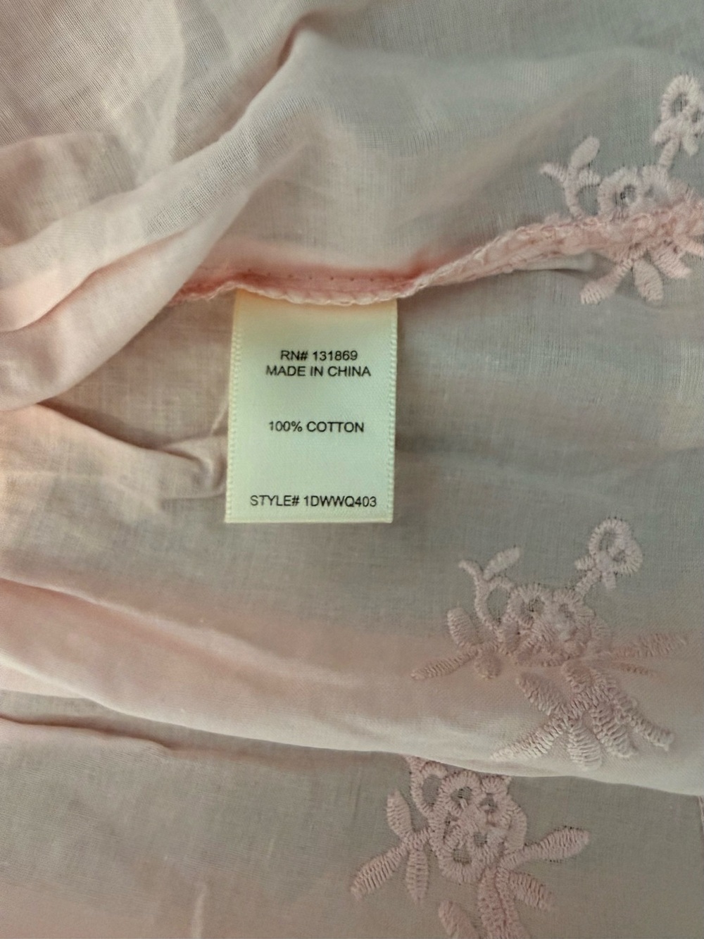 Marshalls Light Pink Embroidered Cotton Peplum Blouse - Picture 5 of 6